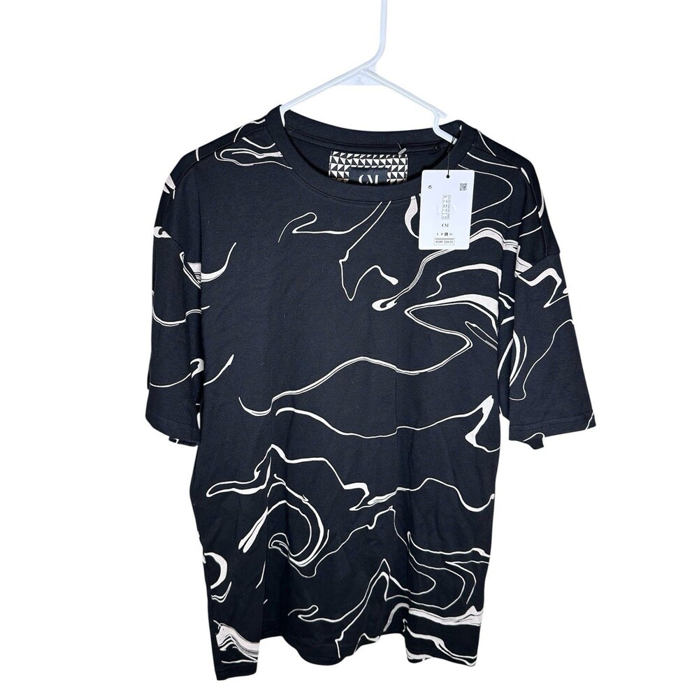 Cactus Man by Ricky Singh Men's Apparel Black Geometric T- Shirt - SZ M NWT